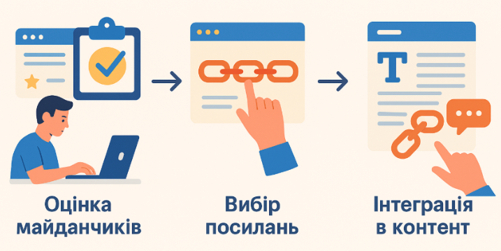  Кроки інтеграції посилань у контент